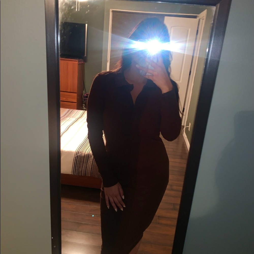 *never worn* Zara midi brown dress!